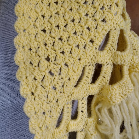 Women's Vintage 70's Boho Hippie Retro Handmade Crochet Shawl - Picture 2 of 5